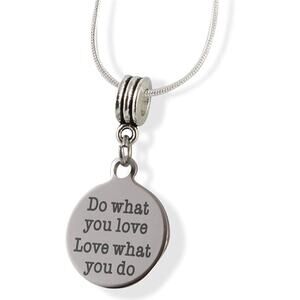 Do What You Love Love What you Do Snake Chain Necklace
